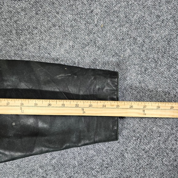 Claiborne Lambskin Leather Jacket Mens Size L Black Full Zip Quilted Lined Flaw - Picture 9 of 9